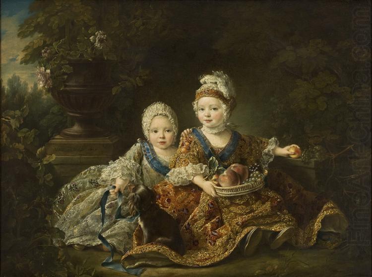 The Duke of Berry and the Count of Provence at the Time of Their Childhood, Francois-Hubert Drouais